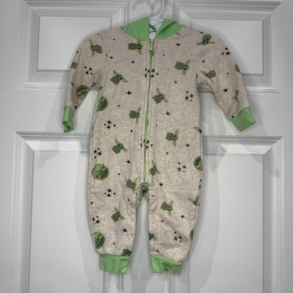 Star Wars Baby Yoda Zip-Up Sleeper Pajamas Jumpsuit Size 3-6 Months